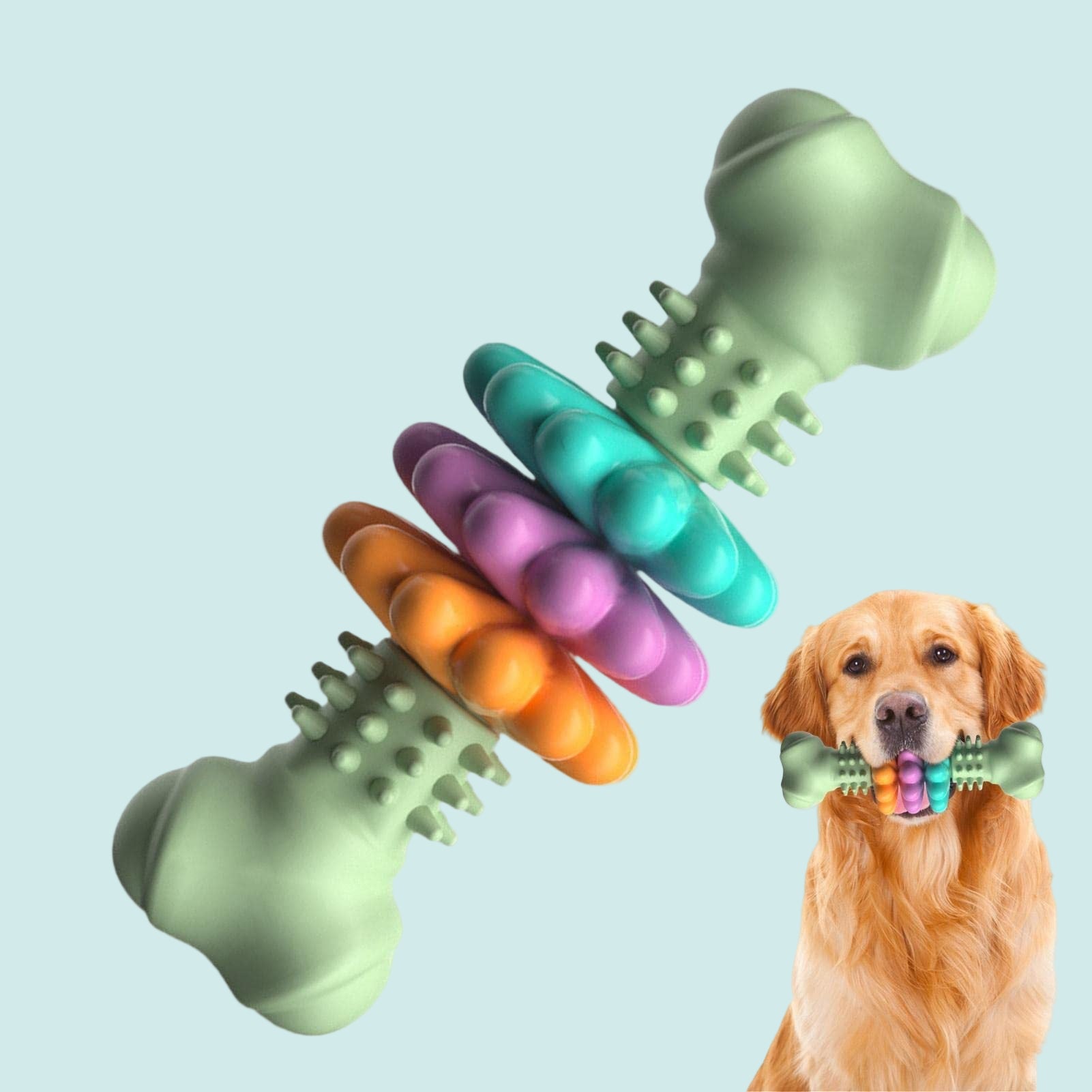 Dog Chew Toy Dog Bone Type  Dogs Teeth Cleaning Toys Indestructible TPR Bone Chewing Bite Resistant Teething Toys  Pet Products