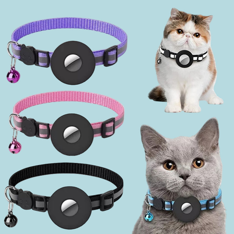 Reflective Collar Waterproof Holder Case For Airtag Air Tag Airtags Protective Cover Cat Dog Kitten Puppy Nylon Collar