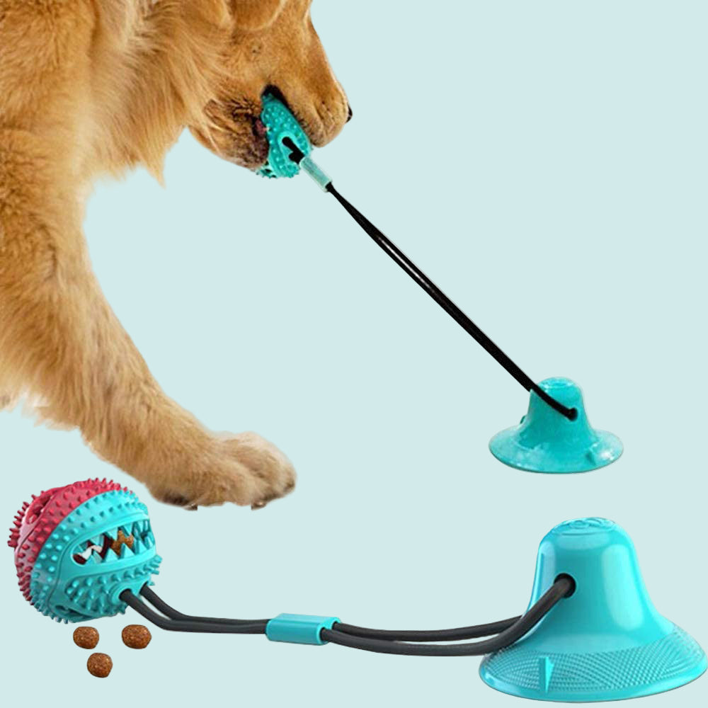 Dog Toys Silicon Suction Cup Tug Interactive Dog Ball Toy For Pet Chew Bite Tooth Cleaning Toothbrush Feeding Pet Supplies